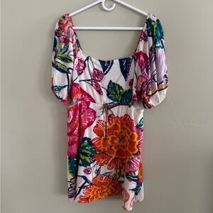 Walter Baker Linen Floral Dress